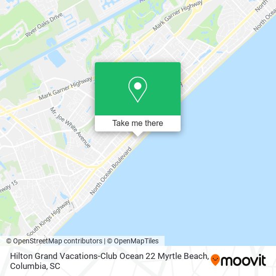 Mapa de Hilton Grand Vacations-Club Ocean 22 Myrtle Beach