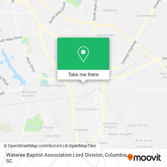 Mapa de Wateree Baptist Association Lord Division