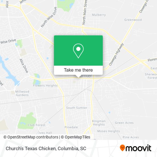 Church's Texas Chicken map