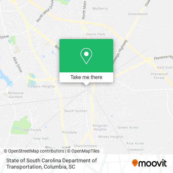 State of South Carolina Department of Transportation map
