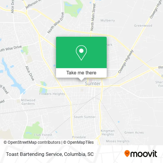 Toast Bartending Service map