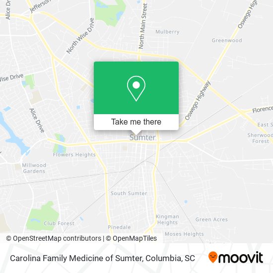 Carolina Family Medicine of Sumter map