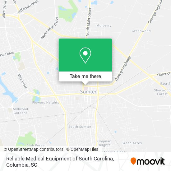 Mapa de Reliable Medical Equipment of South Carolina