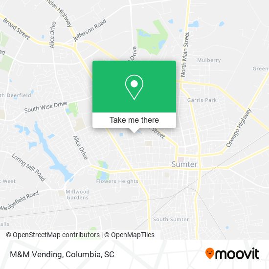 M&M Vending map