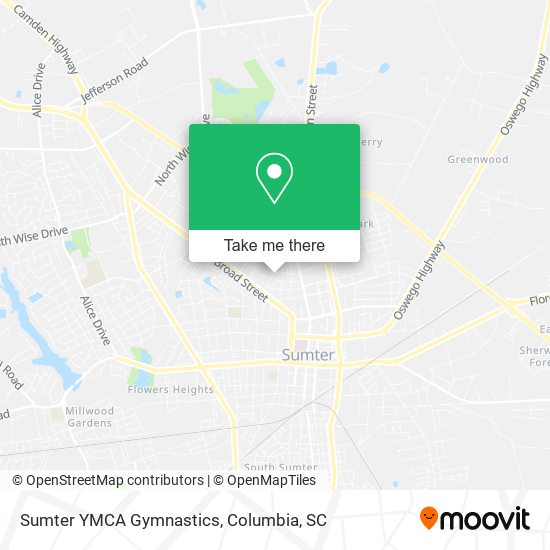 Sumter YMCA Gymnastics map