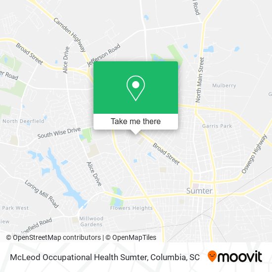 McLeod Occupational Health Sumter map