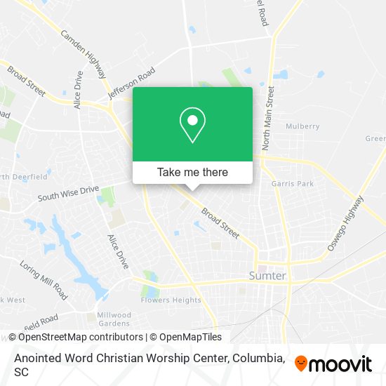 Mapa de Anointed Word Christian Worship Center