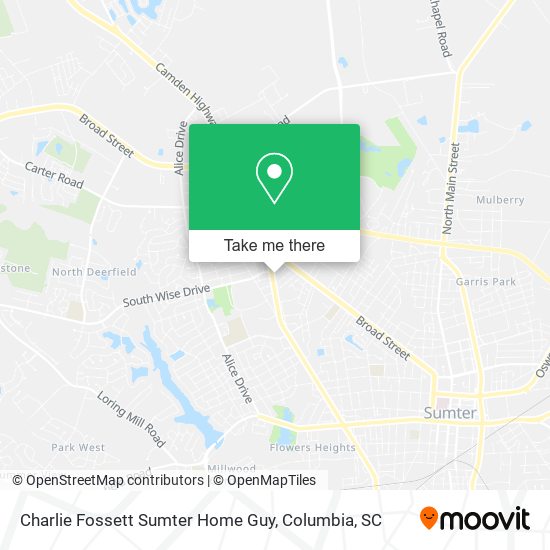 Charlie Fossett Sumter Home Guy map