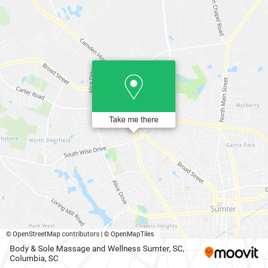 Mapa de Body & Sole Massage and Wellness Sumter, SC