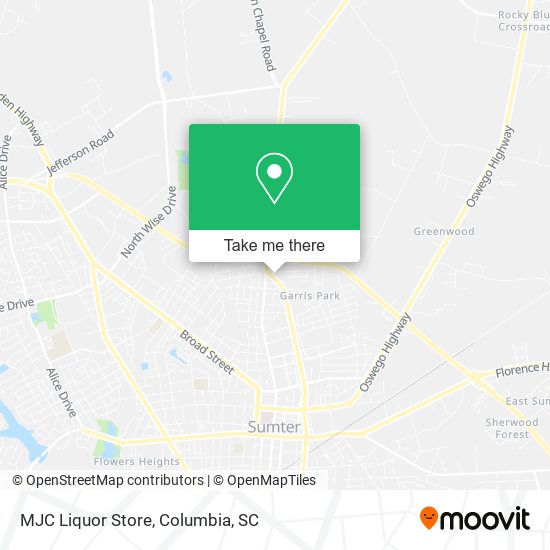 MJC Liquor Store map