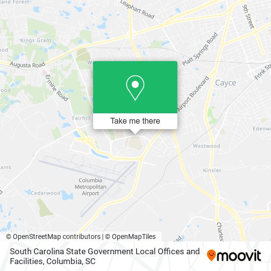 Mapa de South Carolina State Government Local Offices and Facilities