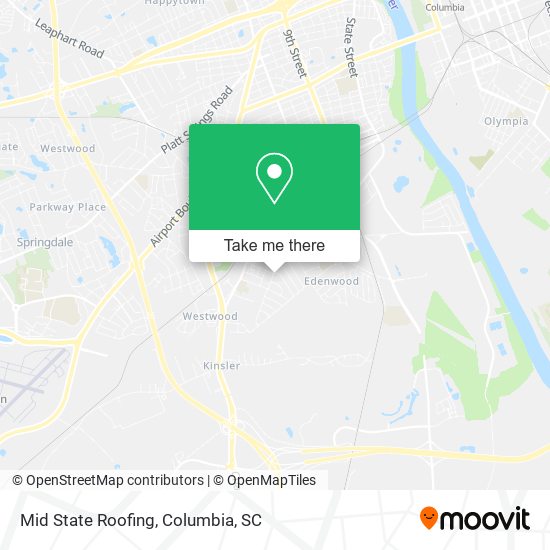 Mid State Roofing map