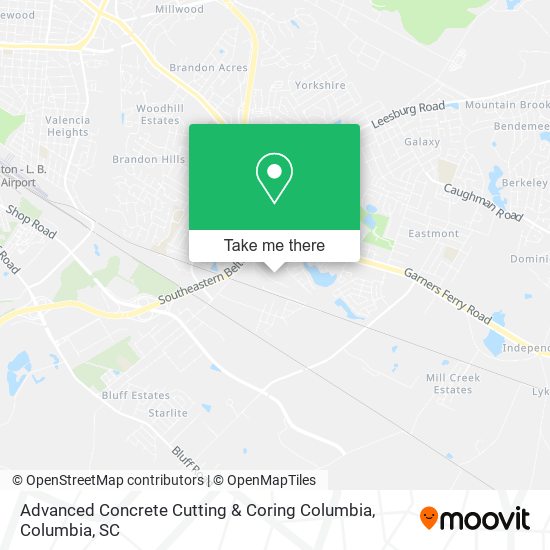 Advanced Concrete Cutting & Coring Columbia map