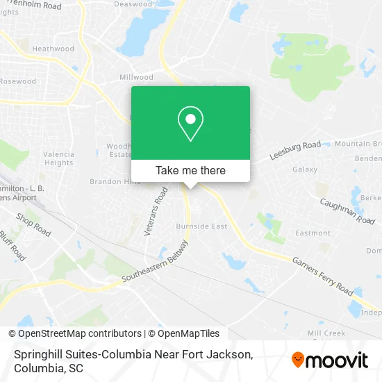 Mapa de Springhill Suites-Columbia Near Fort Jackson
