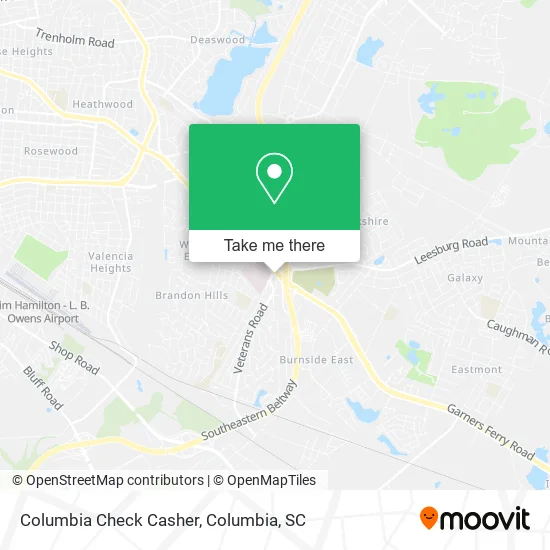 Columbia Check Casher map