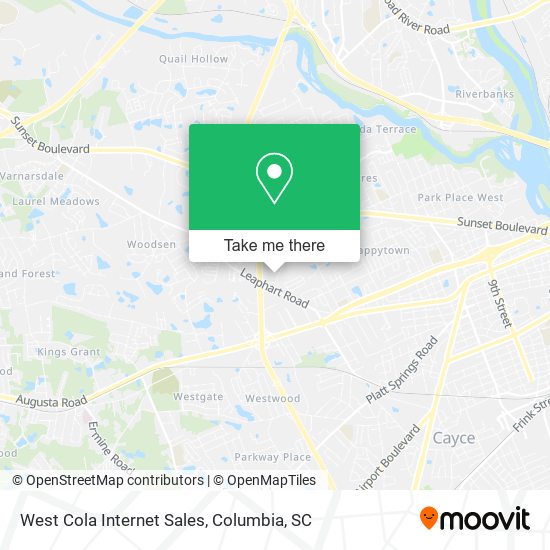 West Cola Internet Sales map