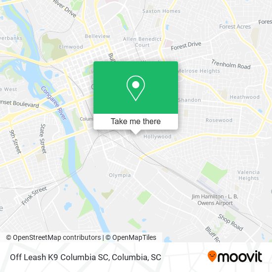 Off Leash K9 Columbia SC map