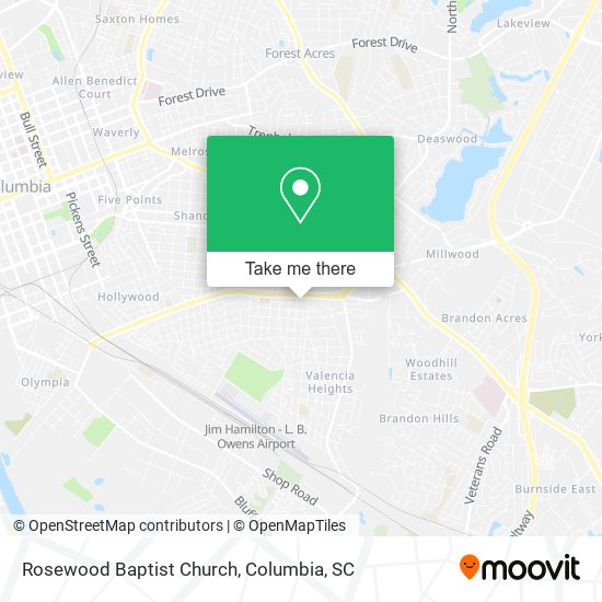 Rosewood Baptist Church map