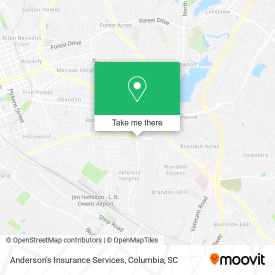 Anderson's Insurance Services map