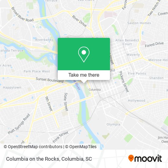 Columbia on the Rocks map