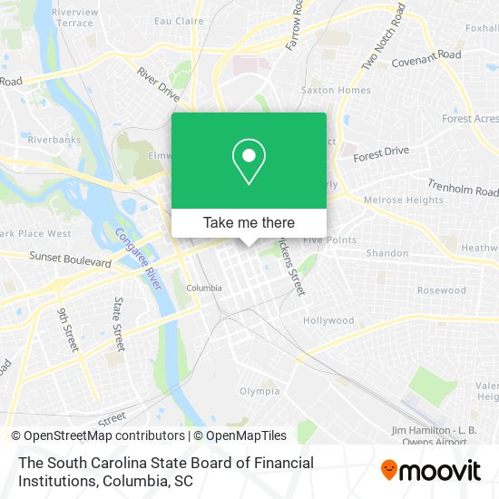 The South Carolina State Board of Financial Institutions map