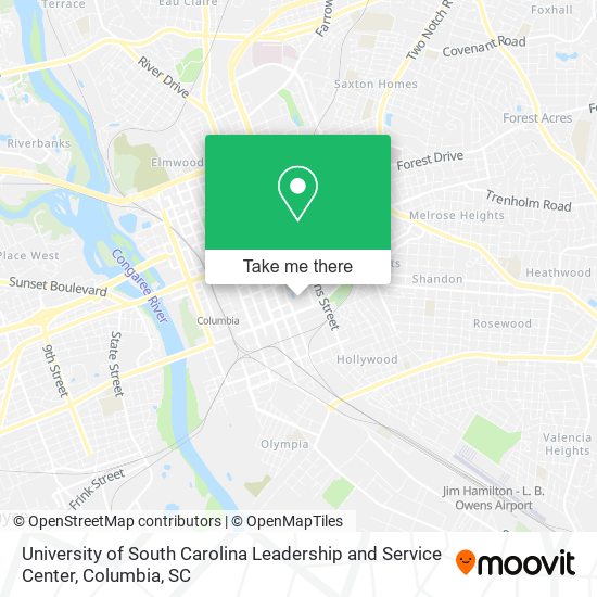 University of South Carolina Leadership and Service Center map