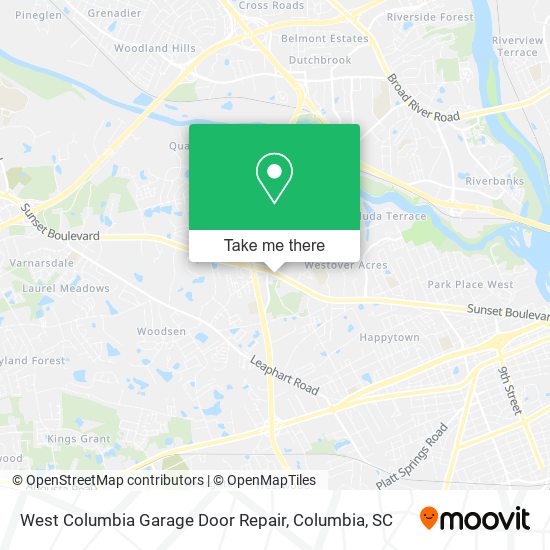 West Columbia Garage Door Repair map