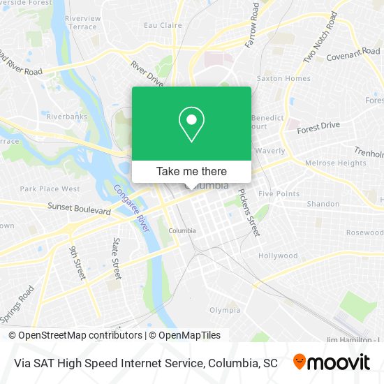 Mapa de Via SAT High Speed Internet Service