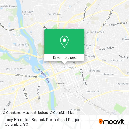 Lucy Hampton Bostick Portrait and Plaque map