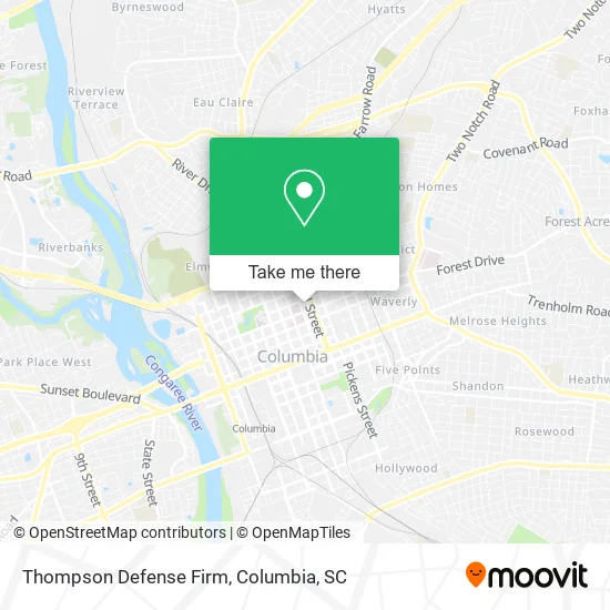 Thompson Defense Firm map