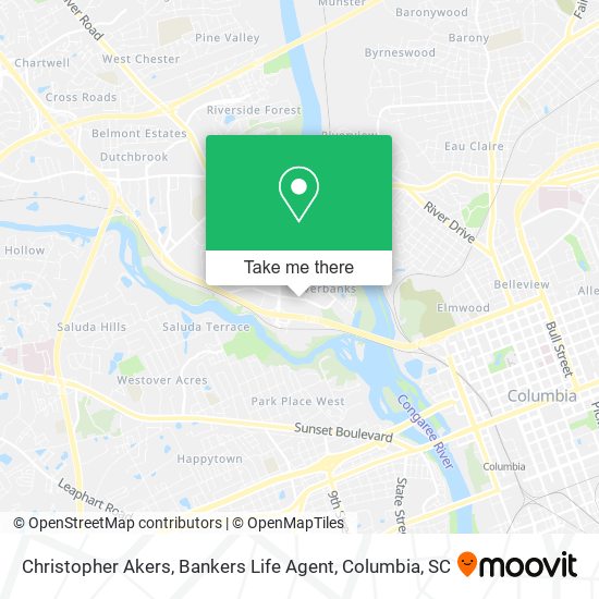 Christopher Akers, Bankers Life Agent map