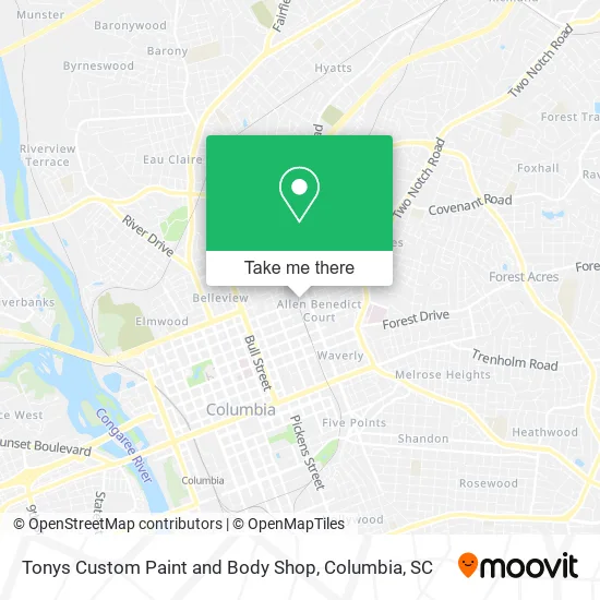 Tonys Custom Paint and Body Shop map