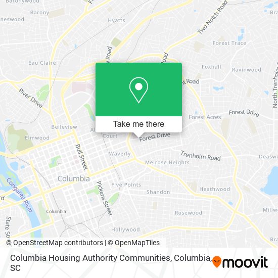 Mapa de Columbia Housing Authority Communities