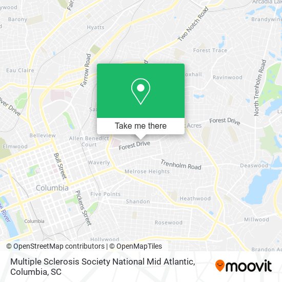 Mapa de Multiple Sclerosis Society National Mid Atlantic