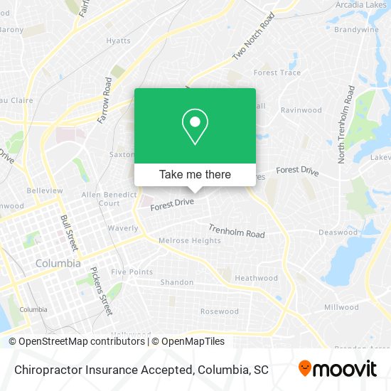 Mapa de Chiropractor Insurance Accepted