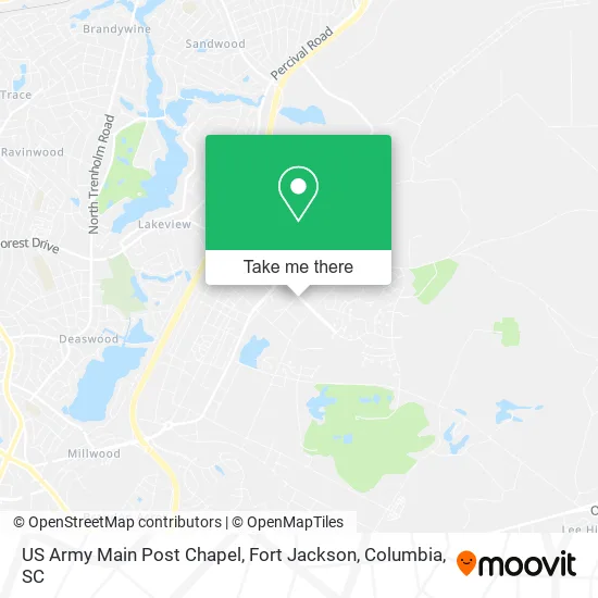 US Army Main Post Chapel, Fort Jackson map