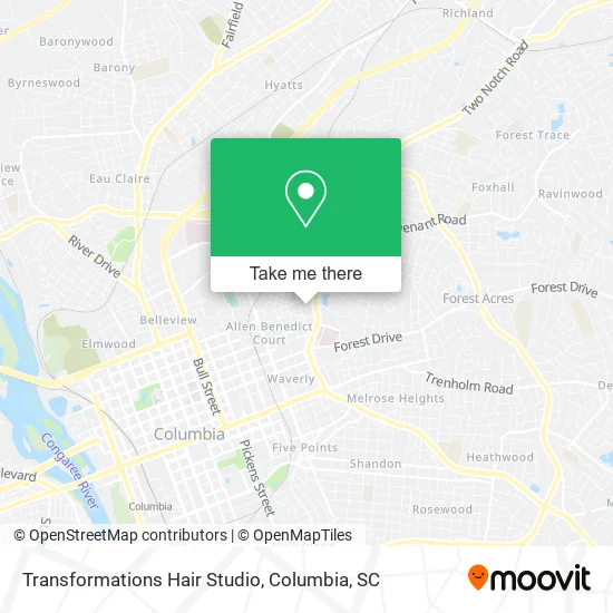 Transformations Hair Studio map