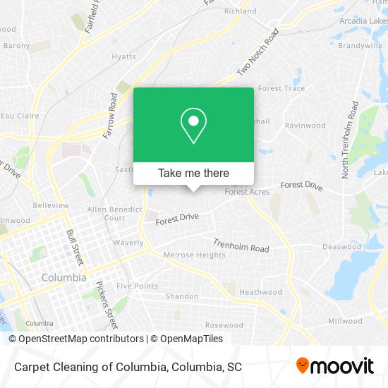 Carpet Cleaning of Columbia map