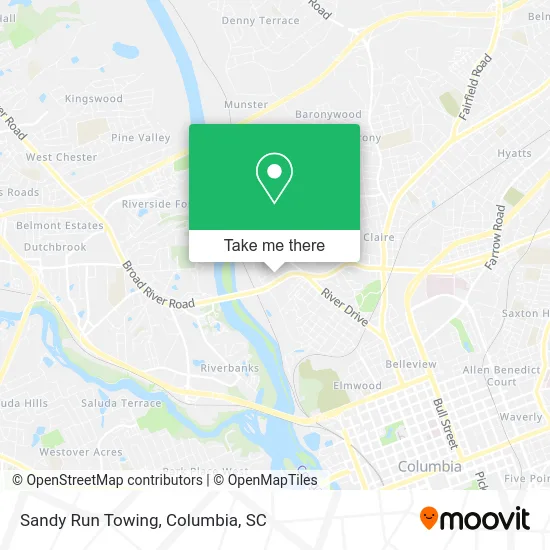 Sandy Run Towing map