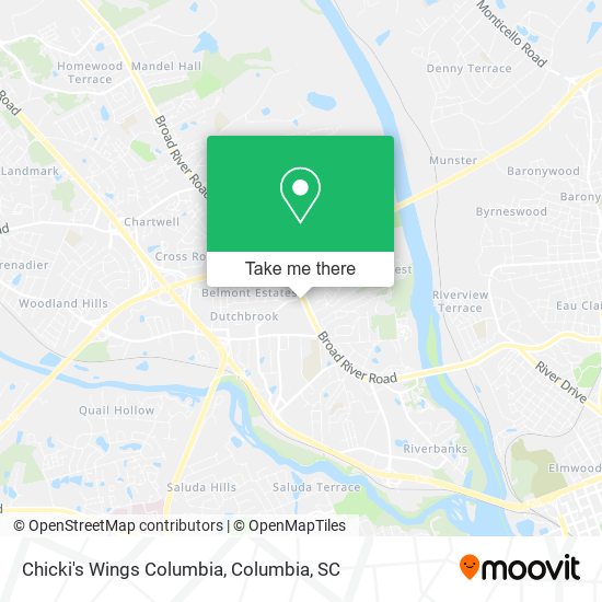 Chicki's Wings Columbia map