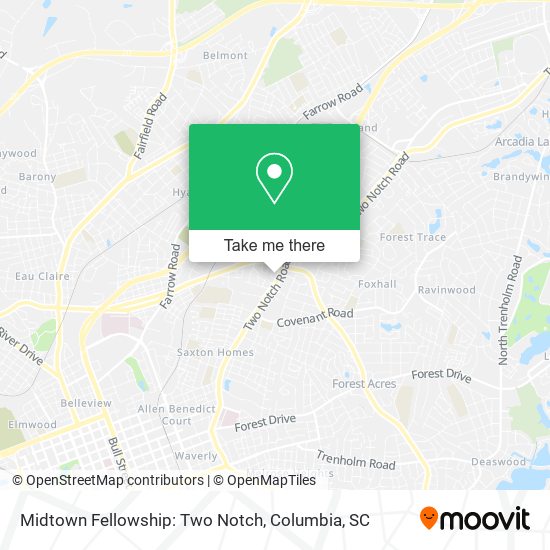 Midtown Fellowship: Two Notch map