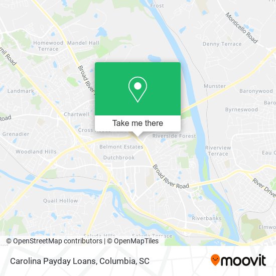 Carolina Payday Loans map