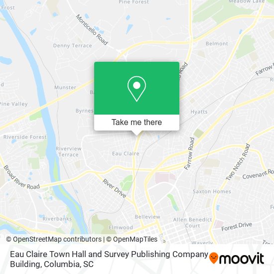Eau Claire Town Hall and Survey Publishing Company Building map