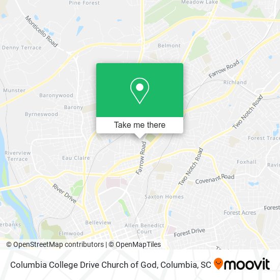 Columbia College Drive Church of God map