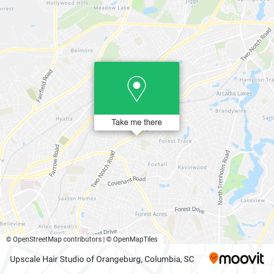 Upscale Hair Studio of Orangeburg map