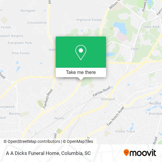 A A Dicks Funeral Home map