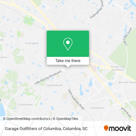 Garage Outfitters of Columbia map