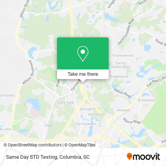 Same Day STD Testing map