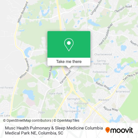 Mapa de Musc Health Pulmonary & Sleep Medicine Columbia Medical Park NE