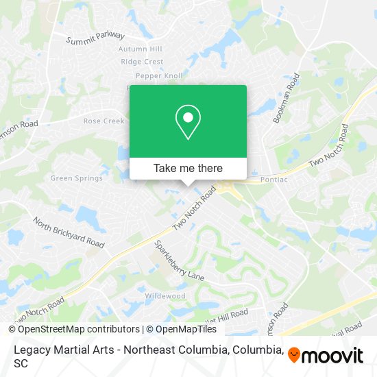 Legacy Martial Arts - Northeast Columbia map